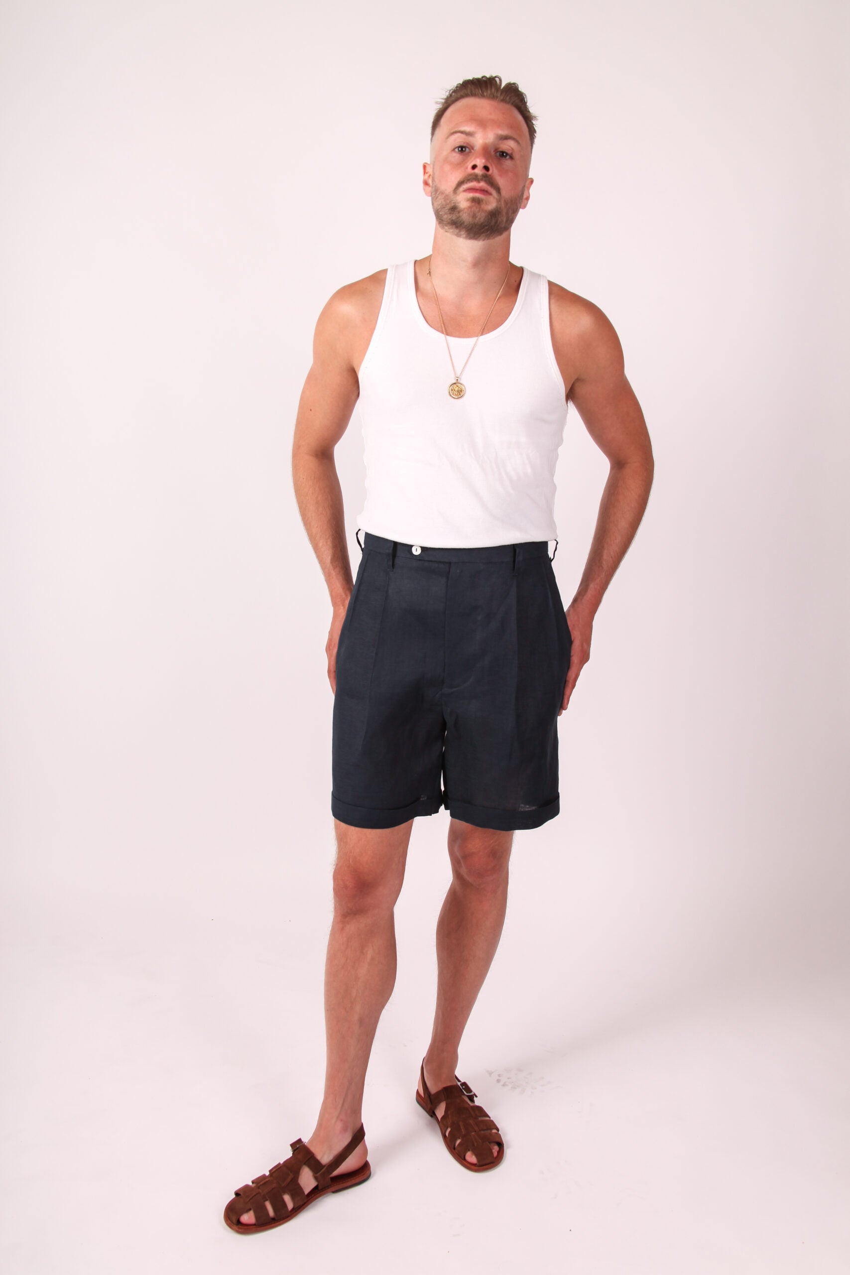 Royal Navy Pleated Shorts