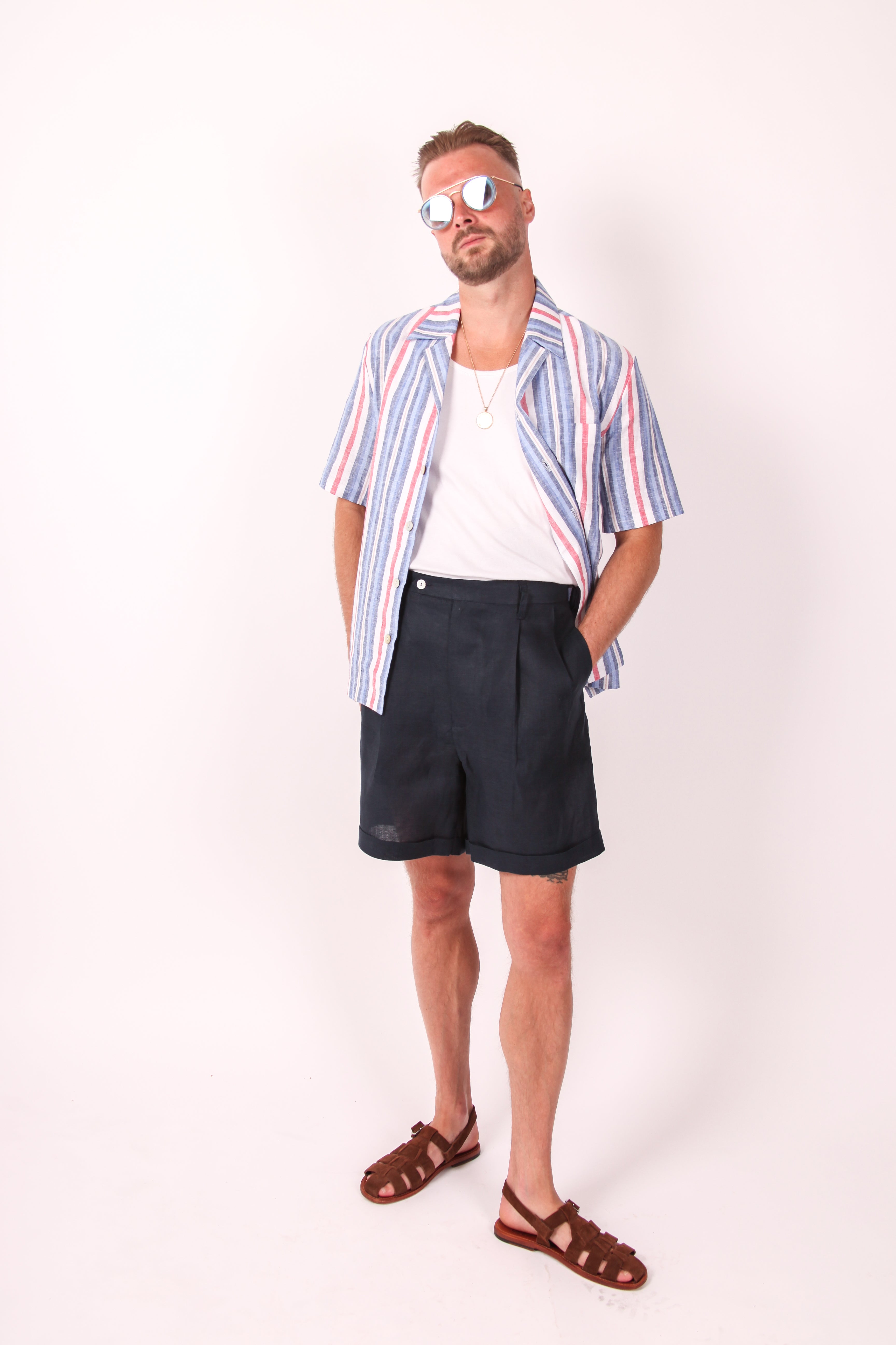 Royal Navy Pleated Shorts